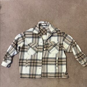 Workshop Republic Clothing Women’s Plaid Button Down Shacket